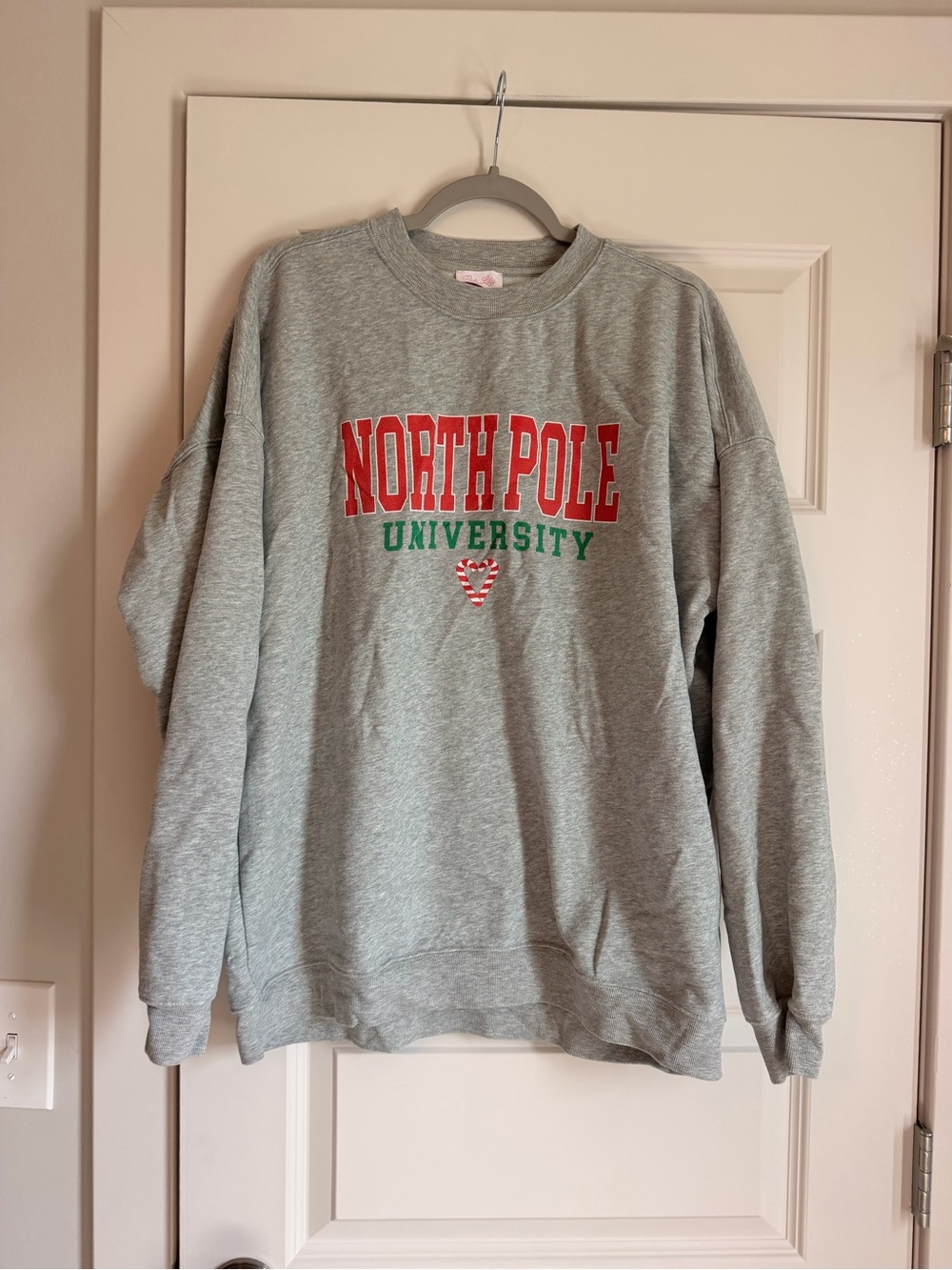 Never worn. North Pole University Gray Crewneck Sweatshirt XL